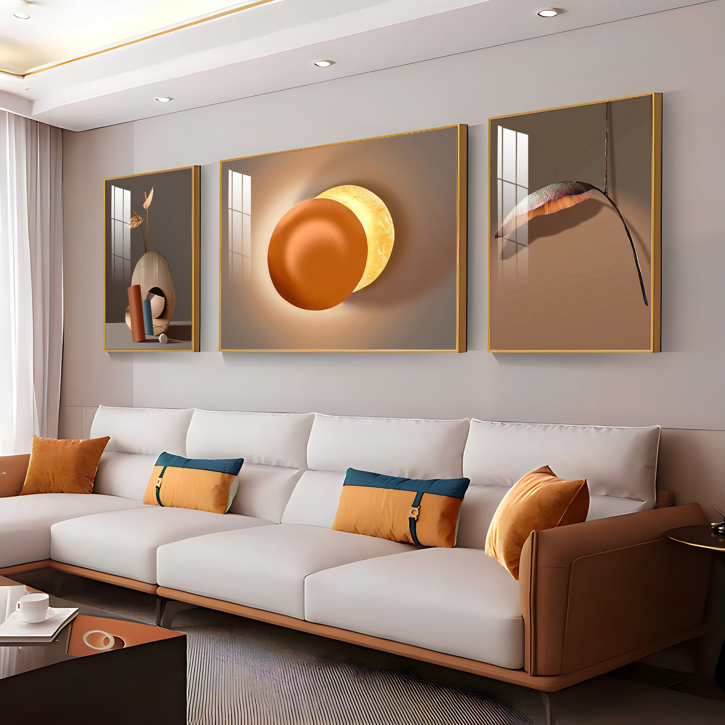Serenity Set Glass Finish Wall Art (Set Of 3)