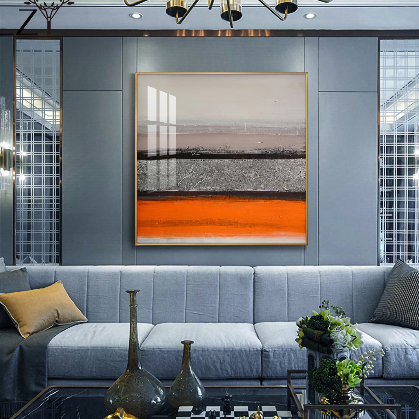 Citrus Cascade Glass Finish Square Wall Art