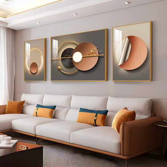 Opulent Vision Glass Finish Wall Art (Set Of 3)