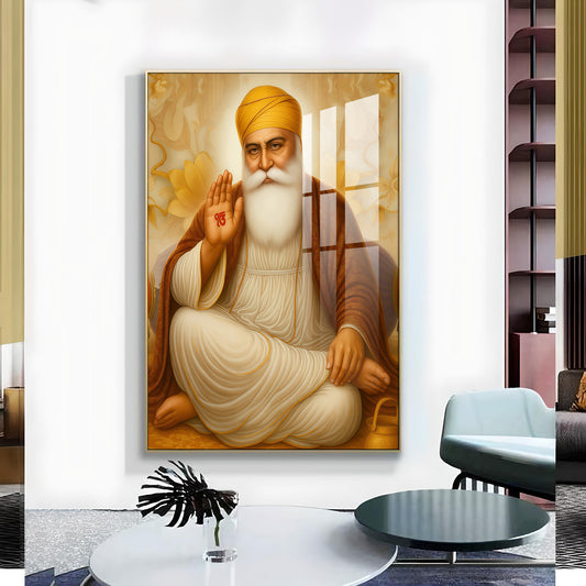Spiritual Waheguru ji Glass Finish Vertical Wall Art