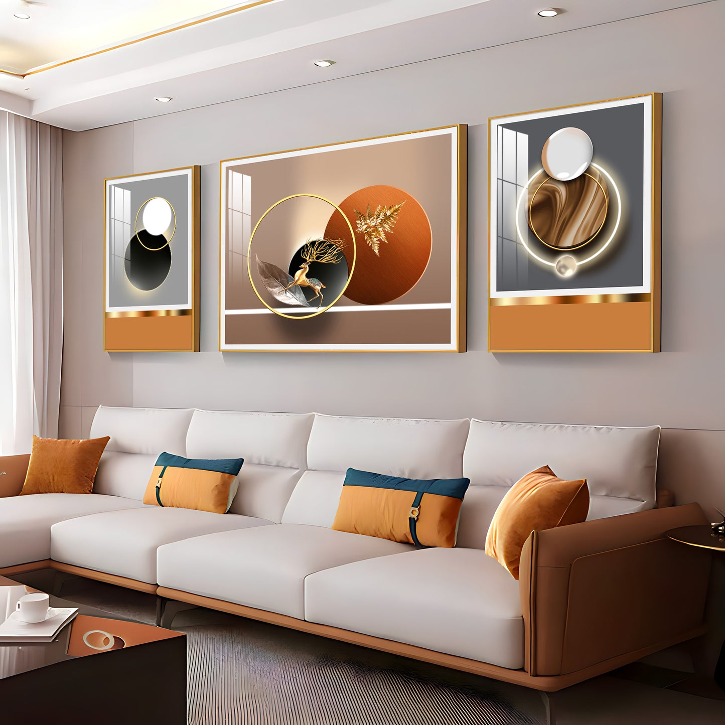 Trifecta of Style Glass Finish Wall Art (Set Of 3)