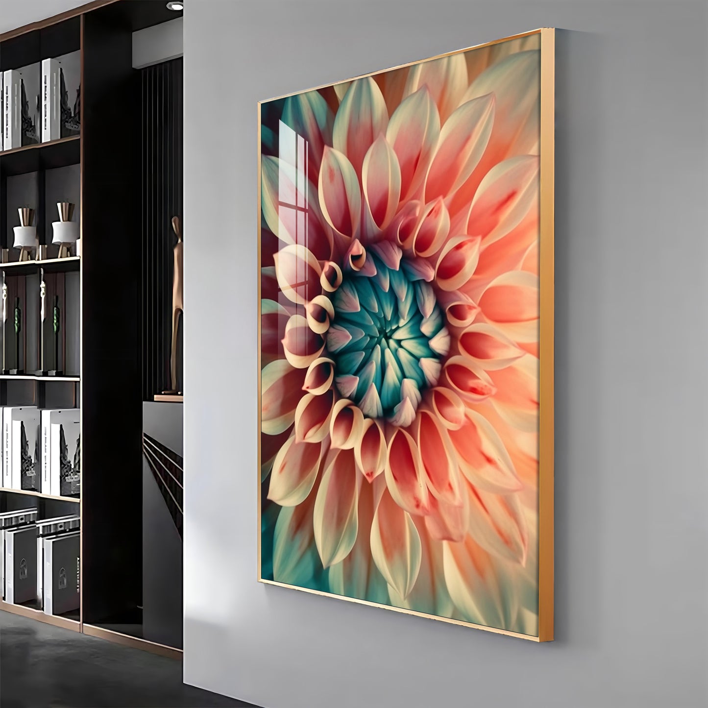 Floral Dreamscape Glass Finish Vertical Wall Art
