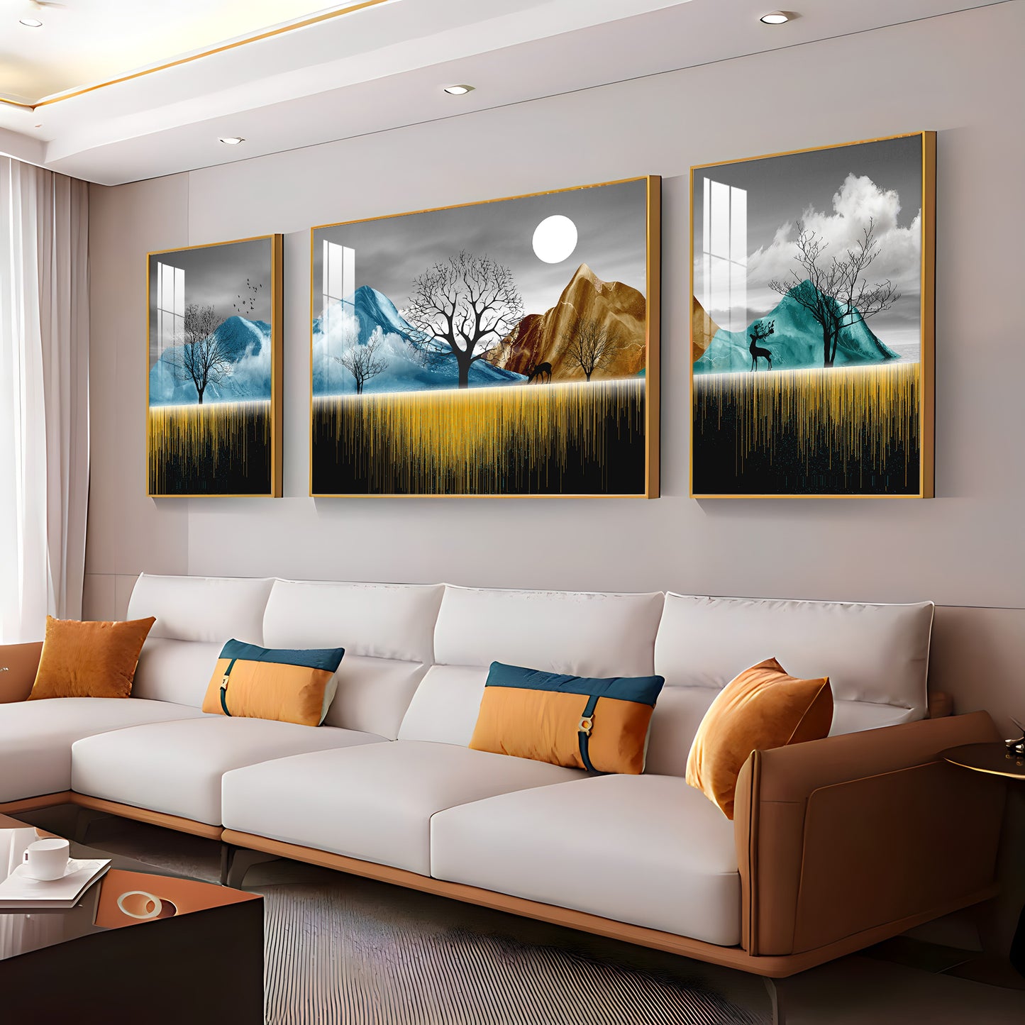 Imaginative Serenity Glass Finish Wall Art (Set Of 3)
