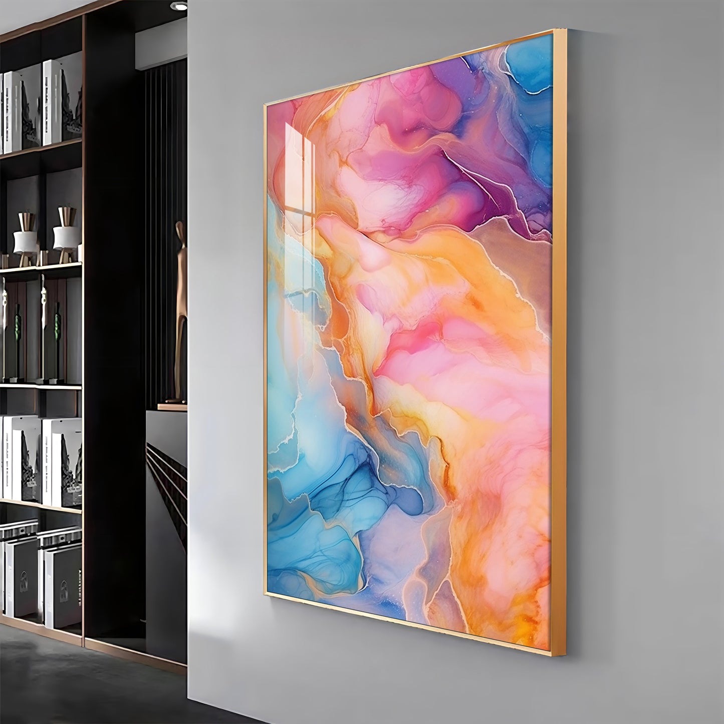 Dreamwave Delight Glass Finish Vertical Wall Art