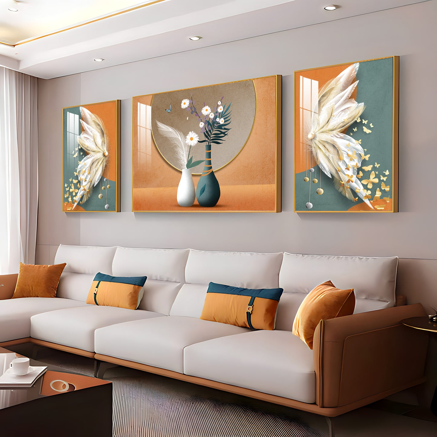 Vase of Blooms Glass Finish Wall Art (Set Of 3)