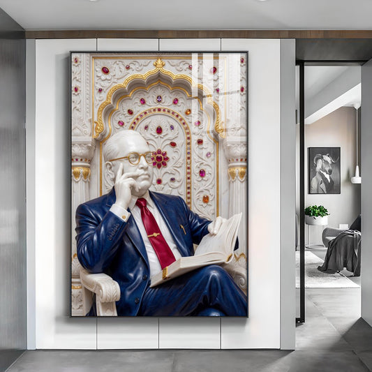 Dr. B.R. Ambedkar Glass Finish Vertical Wall Art