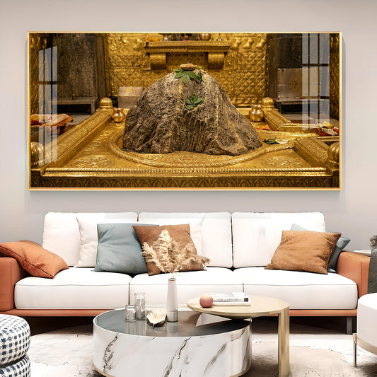 Kedarnath Jyotirlinga Glass Finish Horizontal Wall Art