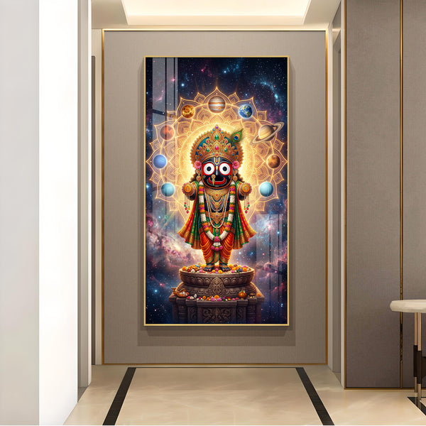 Lord Jagannath Prabhu Glass Finish Vertical Wall Art