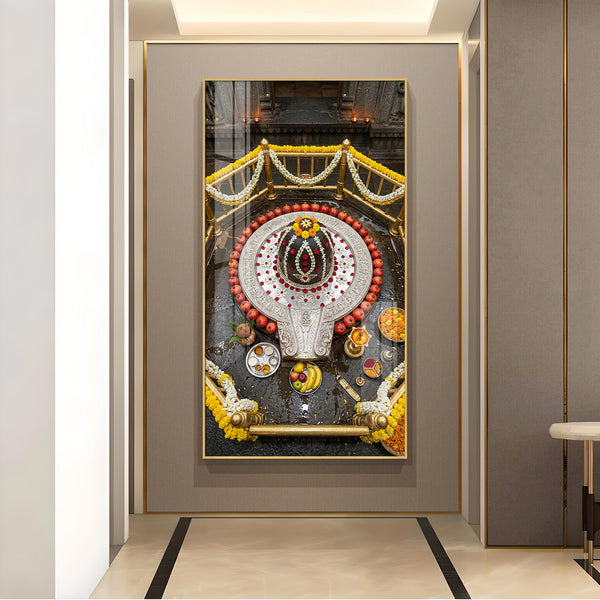 Divine Bhimashankar Jyotirlinga Glass Finish Vertical Wall Art