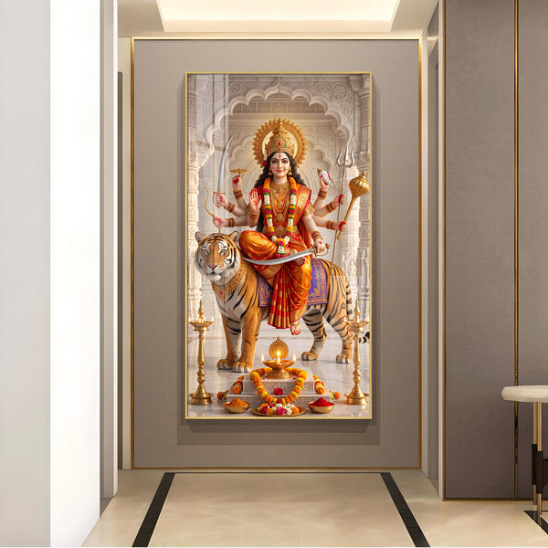 Mahagori Glass Finish Vertical Wall Art