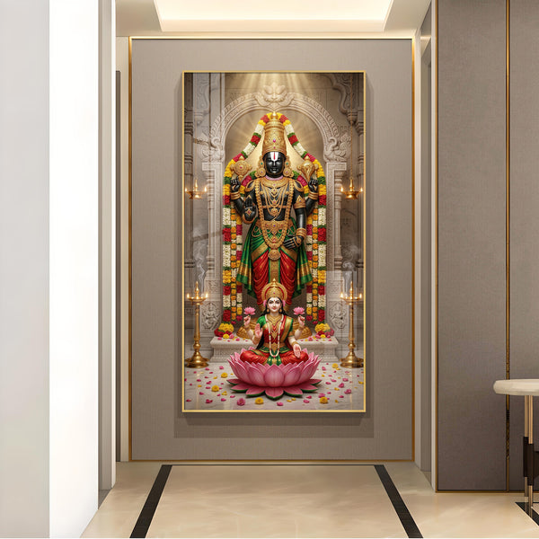 Lord Tirupati Bala Ji Glass Finish Vertical Wall Art