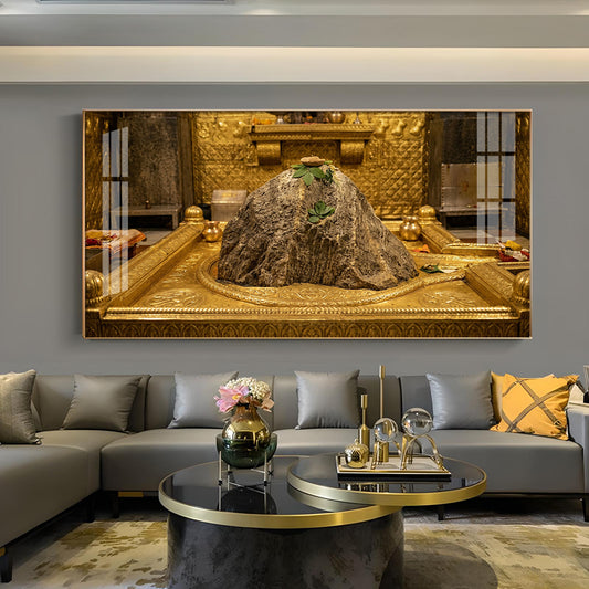 Kedarnath Jyotirlinga Glass Finish Horizontal Wall Art