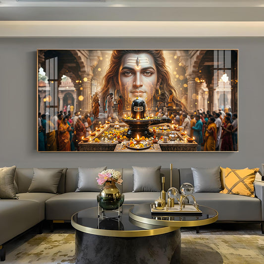 Divine Shiv Shankar Glass Finish Horizontal Wall Art