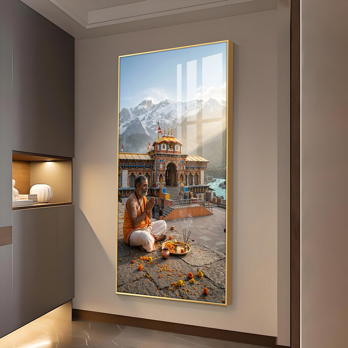 Jai Badrinath Glass Finish Vertical Wall Art