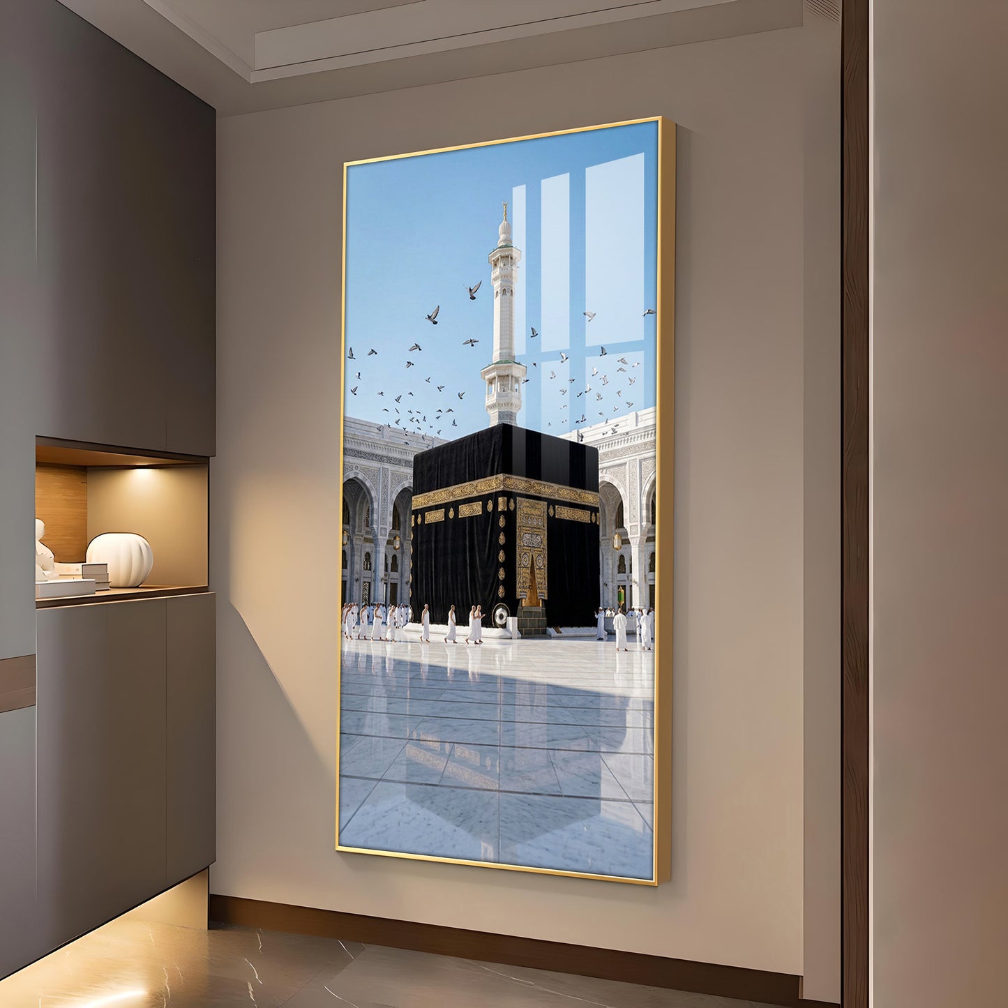 Mecca Glass Finish Vertical Wall Art