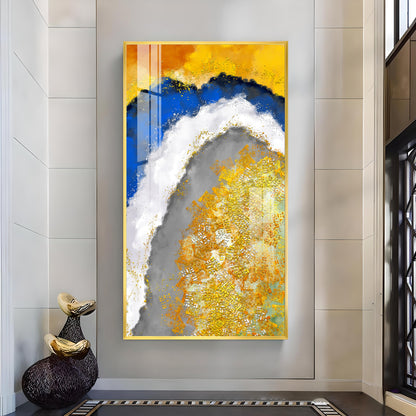 Ethereal Waveform Glass Finish Vertical Wall Art