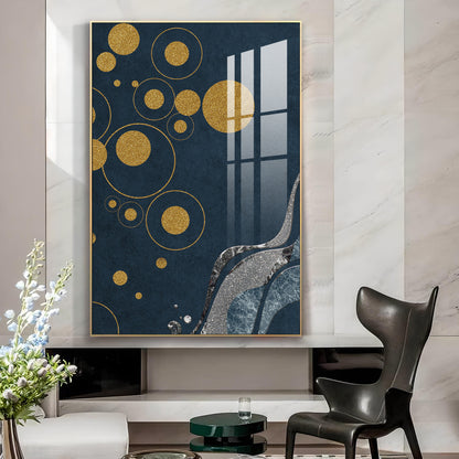 Circle Opulent Harmony Glass Finish Vertical Wall Art