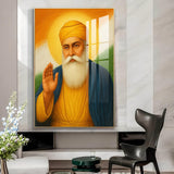 Guru Nanak Dev Ji Glass Finish Vertical Wall Art
