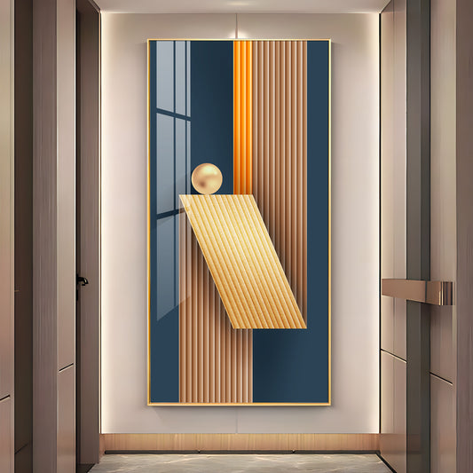 Unfold Abstraction Glass Finish Vertical Wall Art