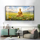 Buddha In Peaceful Nature Glass Finish Horizontal Wall Art