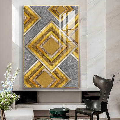 Abstract Dawn Glass Finish Vertical Wall Art