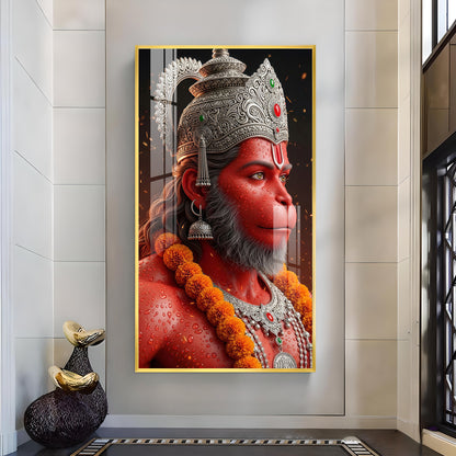 Jai Shri Bajarang Bali Glass Finish Vertical Wall Art