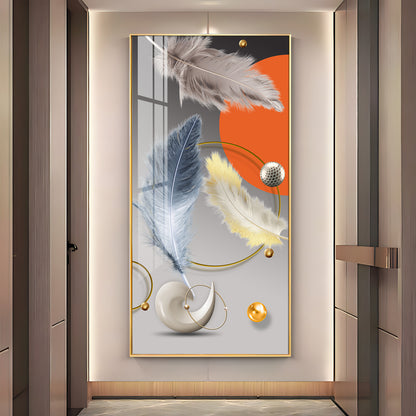 Shellscape Art Glass Finish Vertical Wall Art