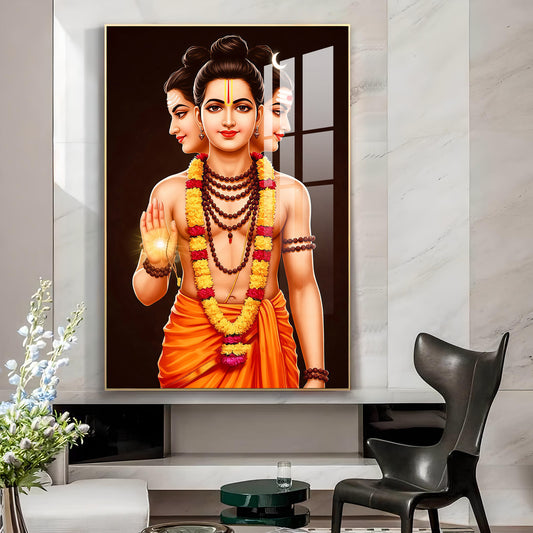 Lord Dattatreya Glass Finish Vertical Wall Art