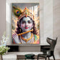 Shri Krishna Ji With Flute Glass Finish Vertical Wall Art