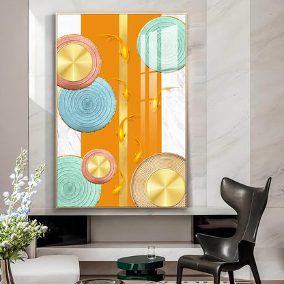 Chromatic Orb Glass Finish Vertical Wall Art