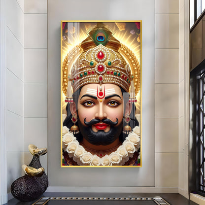 Jai Shri Shyam Baba Glass Finish Vertical Wall Art