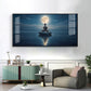 Buddha In Littoral land Glass Finish Horizontal Wall Art