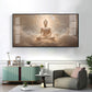 Majestic Buddha Aura Glass Finish Horizontal Wall Art