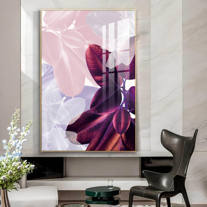 Leafy Corridor Glass Finish Vertical Wall Art