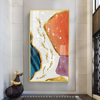 Ethereal Aquatics Glass Finish Vertical Wall Art