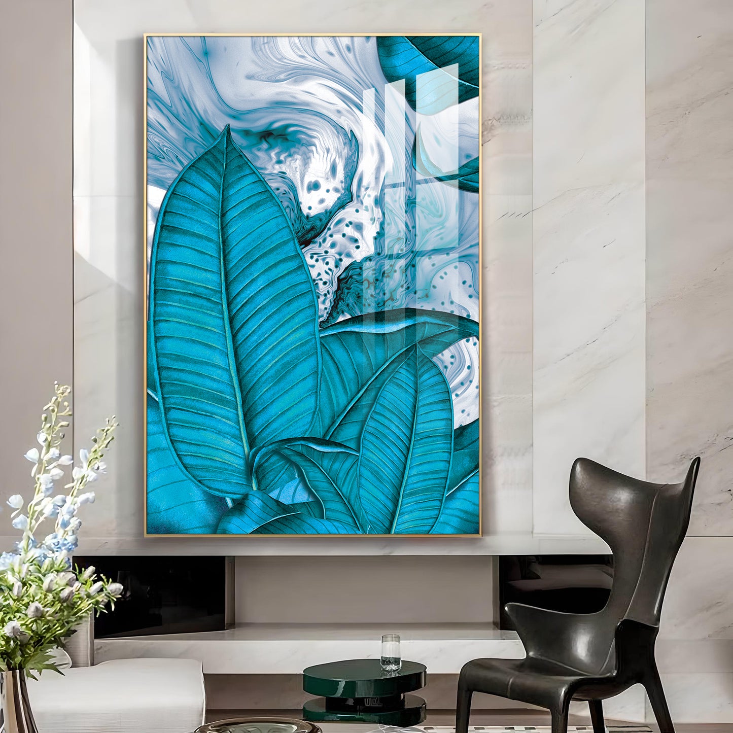 Oceanic Dreamscape Glass Finish Vertical Wall Art