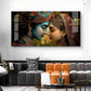 Beauty Couple Radha Krishna Glass Finish Horizontal Wall Art