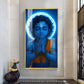 Praying Little krishna Glass Finish vertical Wall Art