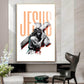 Jesus Christ with Cross Glass Finish Vertical Wall Art