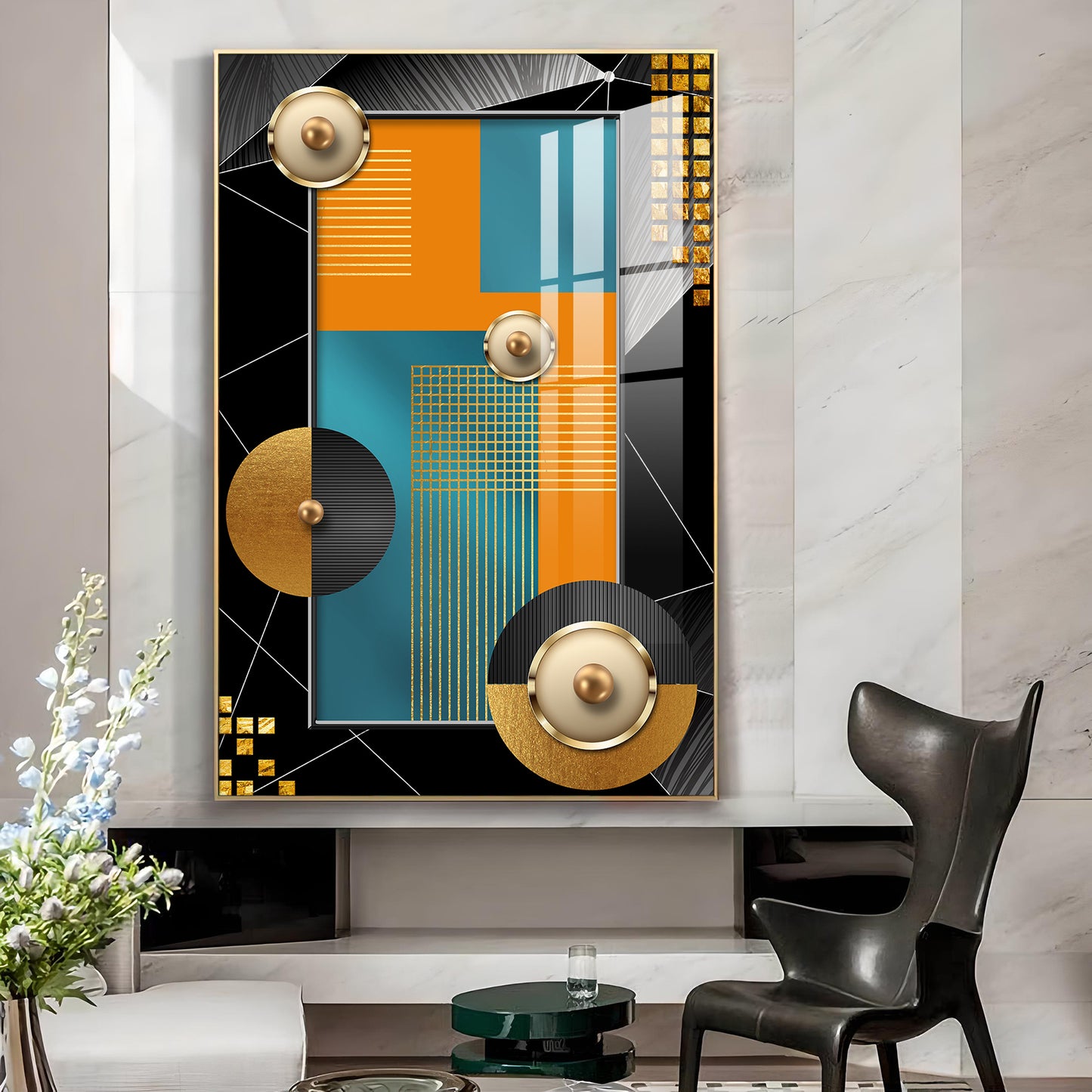 Artistic Abode Glass Finish Vertical Wall Art