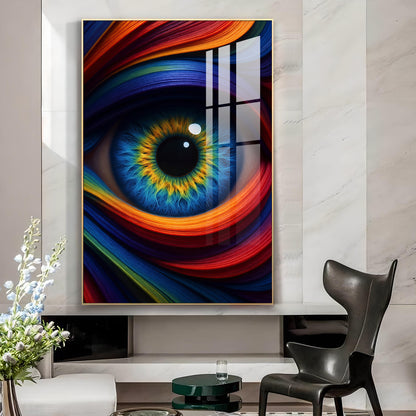 Colorful Eye Glass Finish Vertical Wall Art
