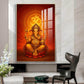 Hindu Lord Ganesh Ji Glass Finish Vertical Wall Art