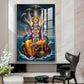 Jay Vishnu Bhagwan Glass Finish Vertical Wall Art