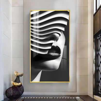 Facade of Harmony Glass Finish Vertical Wall Art