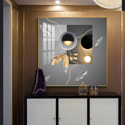 Ethereal Eclipse Glass Finish Square Wall Art