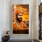 Shivaji Maharaj Glass Finish Vertical Wall Art