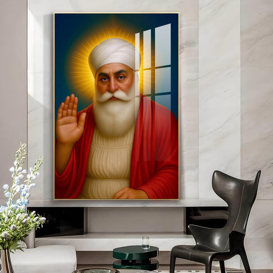 Guru's Reflection Glass Finish Vertical Wall Art