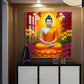 Serene Gautam Buddha Glass Finish Square Wall Art