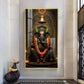 Lord Ganesh Blessing Glass Finish Vertical Wall Art