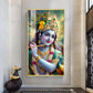 Hare Krishna Ji Glass Finish Vertical Wall Art